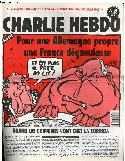 CHARLIE HEBDO N8 - DECHETS, POUR UNE ALLEMAGNE PROPRE UNE FRANCE DEGUEULASSE 