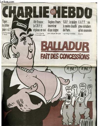 CHARLIE HEBDO N70 - BALLADUR FAIT DES CONCESSIONS