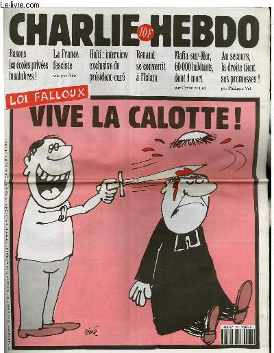 CHARLIE HEBDO N78 - LOI FALLOUX : VIVE LA CALOTTE !