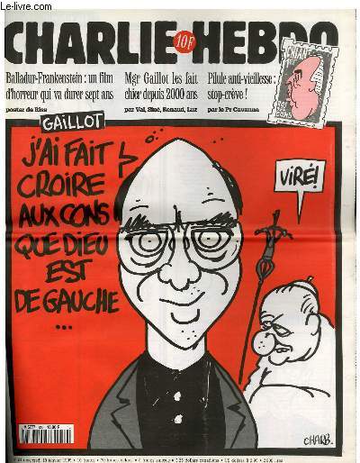 CHARLIE HEBDO N134 - GAILLOT : J'AI FAIT CROIRE AUX CONS QUE DIEU EST DE GAUCHE