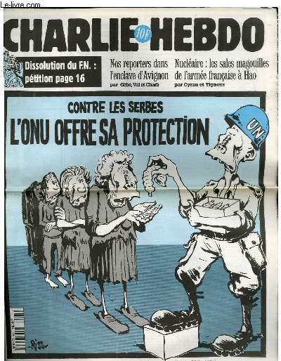 CHARLIE HEBDO N160 - CONTRE LES SERBE L'ONU OFFRE SA PROTECTION
