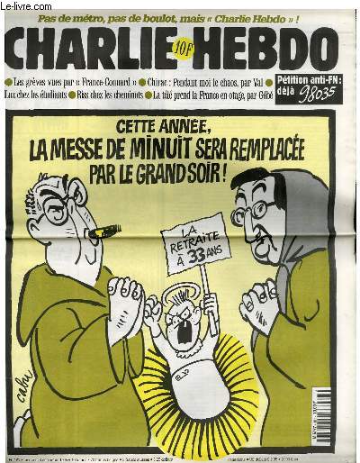 CHARLIE HEBDO N181 - CETTE ANNEE, LA MESSE DE MINUIT SERA REMPLACEE PAR LE GRAND SOIR !