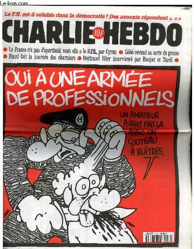 CHARLIE HEBDO N189 - OUI A UNE ARMEE DE PROFESSIONELS 