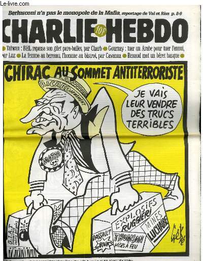 CHARLIE HEBDO N195 - CHIRAC AU SOMMET ANTITERRORISTE 