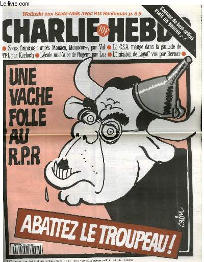 CHARLIE HEBDO N198 - UNE VACHE FOLLE AU RPR 