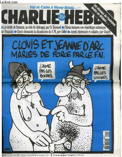 CHARLIE HEBDO N200 - CLOVIS ET JEANNE D'ARC MARIES DE FORCE PAR LE FN