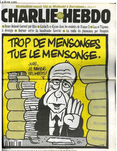 CHARLIE HEBDO N207 - TROP DE MENSONGES TUENT LE MENSONGES