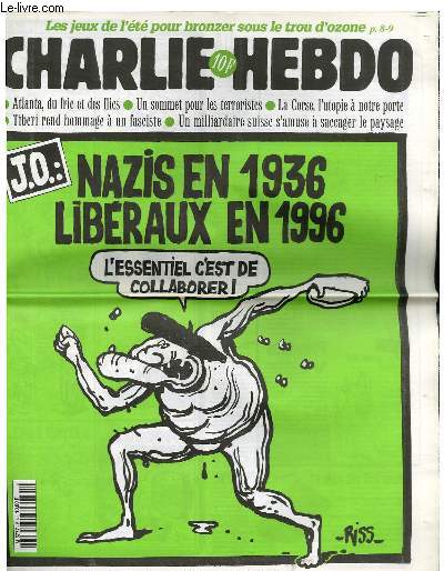 CHARLIE HEBDO N214 - J.O : NAZIS EN 1936, LIBERAUX EN 1996