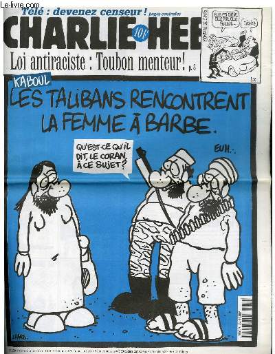 CHARLIE HEBDO N224 - KABOUL : LES TALIBANS RENCONTRENT LA FEMME A BARBES !