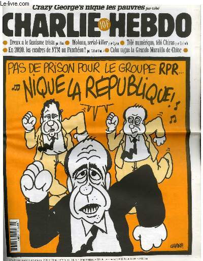 CHARLIE HEBDO N231 - PAS DE PRISON POUR LE GROUPE RPR
