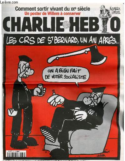 CHARLIE HEBDO N271 - LES CRS DE SAINT BERNARD, UN AN APRES 