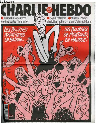 CHARLIE HEBDO N282 - LES BOURSES ASIATIQUES EN BAISSE ... LES BOURSES DE MONTAND EN HAUSSE !