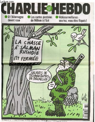 CHARLIE HEBDO N328 - LA CHASSE A SALMAN RUSHDIE EST FERMME 