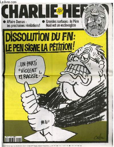 CHARLIE HEBDO N339 - DISSOLUTION DU FN : LE PEN SIGNE LA PETITION ! 