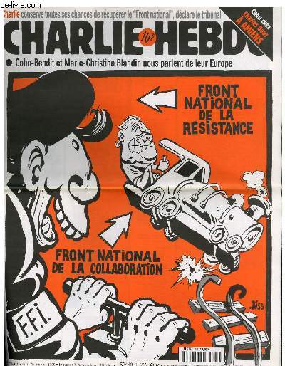 CHARLIE HEBDO N344 - FRONT NATIONAL DE LA RESITANCE / FRONT NATIONAL DE LA COLLABORATION