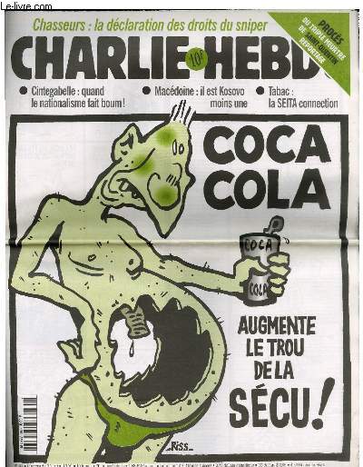 CHARLIE HEBDO N366 - COCA COLA AUGMENTE LE TROU DE LA SECU !