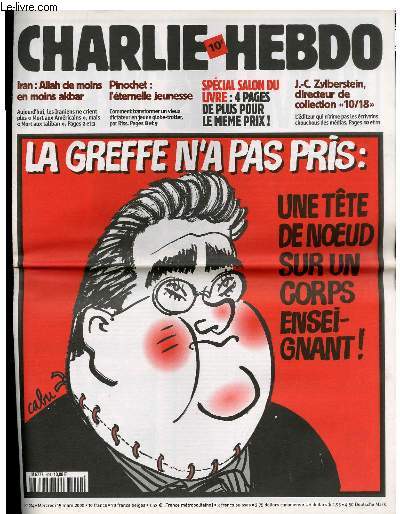 CHARLIE HEBDO N404 - LA GREFFE N'A PAS PRIS : UNE TTE DE NOEUD SUR UN CORPS ENSEIGNANT !