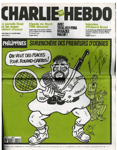 CHARLIE HEBDO N415 - PHILIPPINES : SURENCHERE DES PRENEURS D'OTAGES 