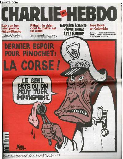 CHARLIE HEBDO N425 - DERNIER ESPOIR POUR PINOCHET : LA CROSE 