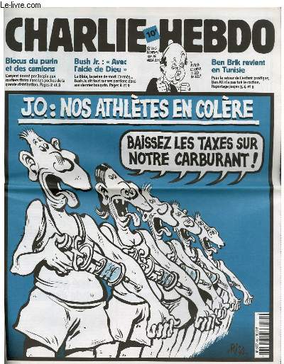 CHARLIE HEBDO N430 - J.O : NOS ATHLETES EN COLERE 
