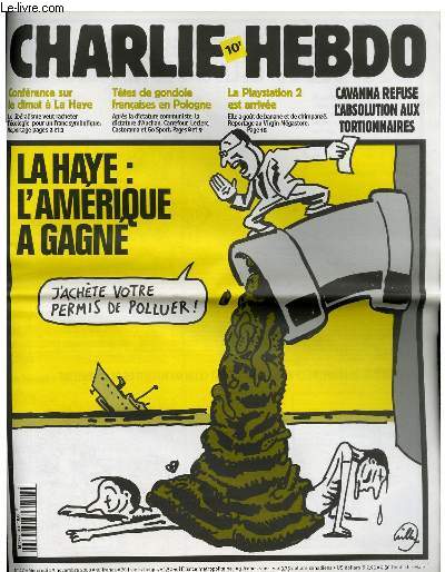 CHARLIE HEBDO N441 - LA HAYE : L'AMERIQUE A GAGNE 