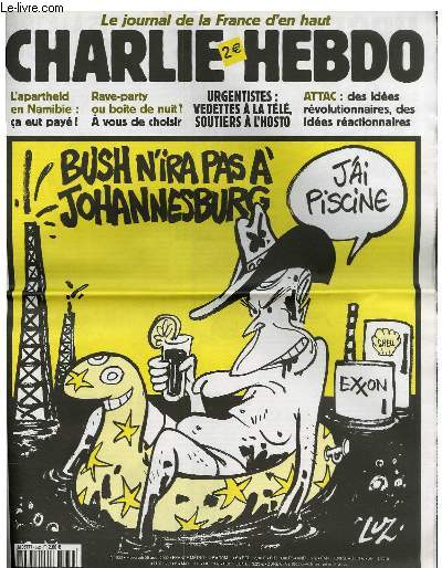 CHARLIE HEBDO N532 - BUSH N'IRA PAS A JOHANNESBURG 