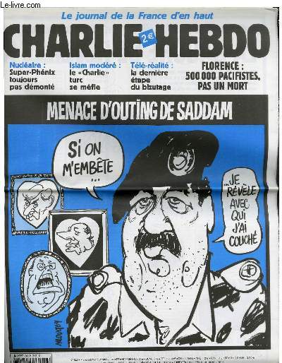 CHARLIE HEBDO N543 - MENACE D'OUTING DE SADDAM 