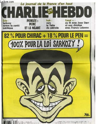 CHARLIE HEBDO N552 - 82% POUR CHIRAC + 18% POUR LE PEN = 