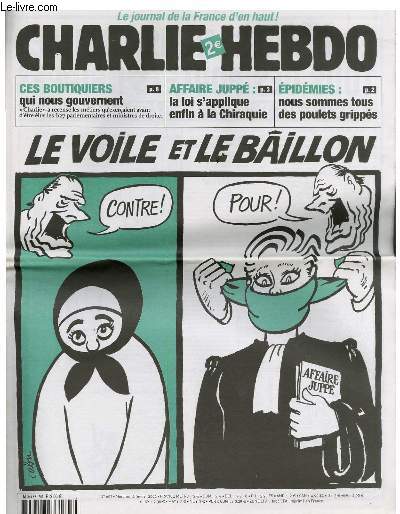CHARLIE HEBDO N607 - LE VOILE ET LE BILLON 