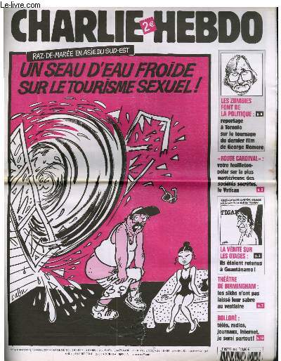 CHARLIE HEBDO N654 - RAZ DE MAREE EN ASIE DU SUD EST : UN SEAU D'EAU FROIDE SUR LE TOURISME SEXUEL !