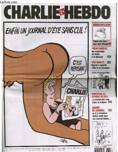 CHARLIE HEBDO N685 - ENFIN UN JOURNAL D'ETE SANS CUL !