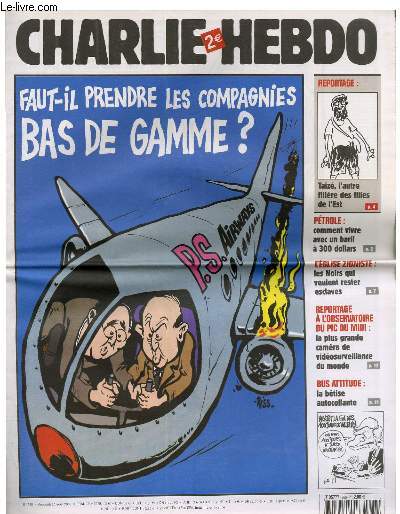 CHARLIE HEBDO N688 - FAUT-IL PRENDRE LES COMPAGNIES BAS DE GAMME ? 