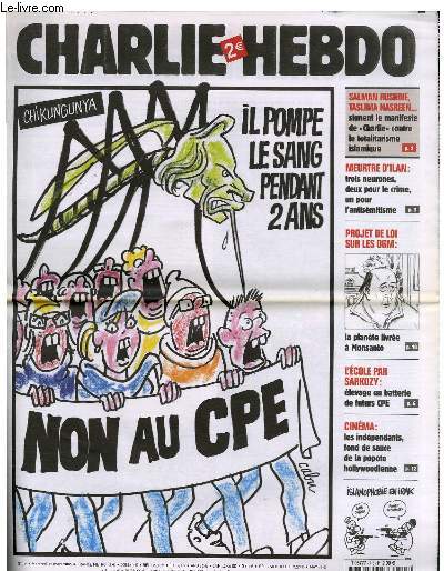 CHARLIE HEBDO N715 - CHIKUNGUNYA - IL POMPE LE SANG PENDANT 2 ANS
