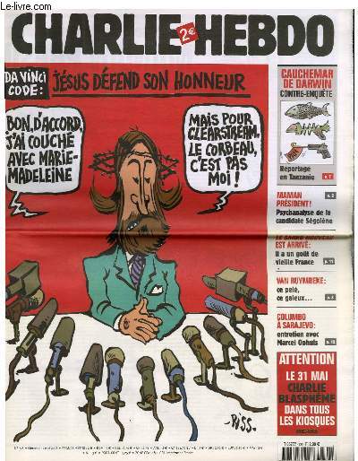 CHARLIE HEBDO N726 - DA VINCI CODE : JESUS DEFEND SON HONNEUR 