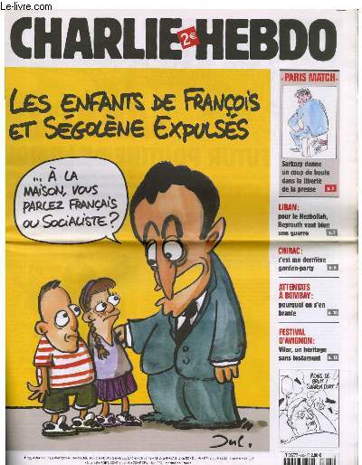 CHARLIE HEBDO N735 - LES ENFANTS DE FRANCOIS ET SEGOLENE EXPULSES 