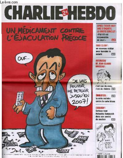CHARLIE HEBDO N743 - UN MEDICAMENT CONTRE L'EJACULATION PRECOCE 