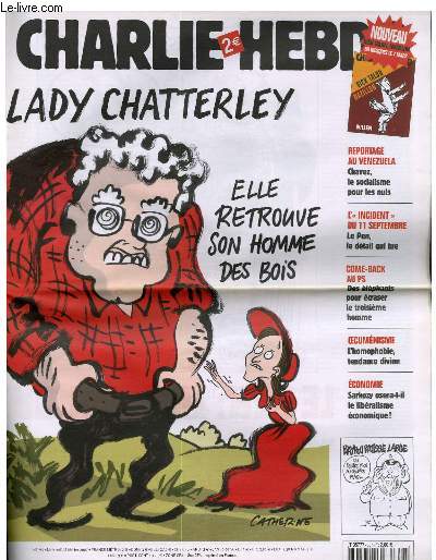 CHARLIE HEBDO N767 - LADY CHATTERLEY ELLE RETROUVE SON HOMME DES BOIS