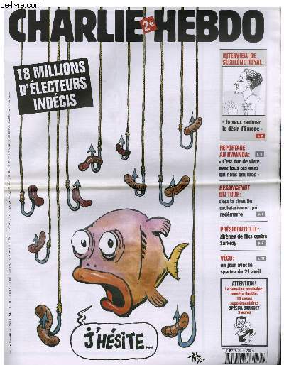 CHARLIE HEBDO N773 - 18 MILLIONS D'ELECTEURS INDECIS 