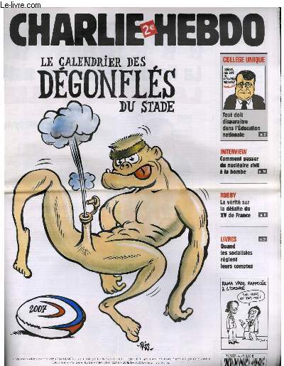 CHARLIE HEBDO N795 - LE CALENDRIER DES DEGONFLES DU STADE