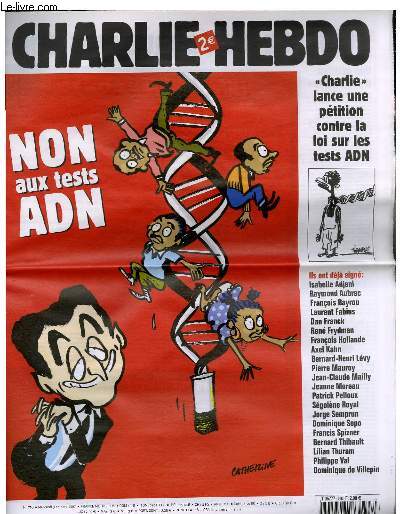 CHARLIE HEBDO N798 - NON AUX TESTS ADN