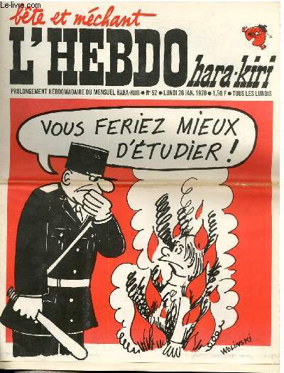 HARA-KIRI HEBDO BTE ET MECHANT N52 - VOUS FERIEZ MIEUX D'ETUDIER !
