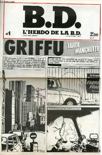 B.D. L'HEBDO DE LA B.D. N1 - GRIFFU TARDI MANCHETTE