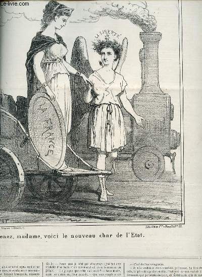 LE CHARIVARI - TRENTE-HUITIEME ANNEE. Bulletin politique par Pierre Vron / La houille homicide ou ce que rapporte un cadavre par J. Denizet / Fantasias par Flix Pyat / Quand on a du Guignon par Jehan Valter ETC.