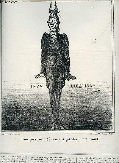 LE CHARIVARI - TRENTE-HUITIEME ANNEE. La semaine de la Bourse par Zabban / Les croix de l'trier par E. Villiers / Carillon par E. Clerc / Revue comique des tribunaux par Jules Moinaux ETC.