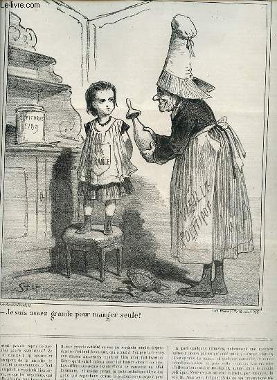 LE CHARIVARI - TRENTE-HUITIEME ANNEE. Bulletin politique par Pierre Vron / Le ministre s'amuse par E. Clerc / La deuxime aux espagnols qui demandent un roi par A. Bougeart / Courrier de Paris par Henry Fouquier ETC.