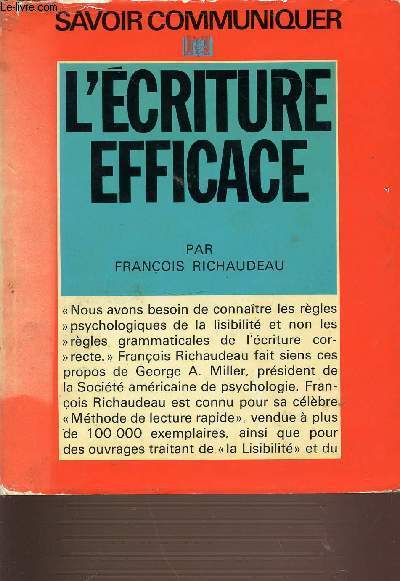 L'ECRITURE EFFICACE - SAVOIR COMMUNIQUER.