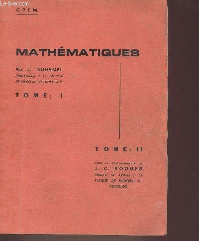 MATHEMATIQUES TOME 1 & TOME 2.