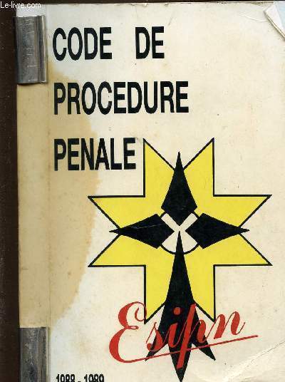 CODE DE PROCEDURE PENALE 1988-1989. ESIPN.