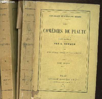 LES COMEDIES DE PLAUTE EN 2 TOMES : 1+2 / UNE INTRODUCTION ET DES NOTICES.