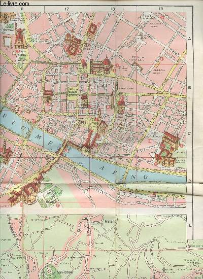 CARTE - FIRENZE : SCANDINI, PERETOLA, CASTELLO, ROVEZZANO. PLAN DE LA VILLE, STADTPLAN, MAP OF THE CITY. PIANTA DELLA CITA.